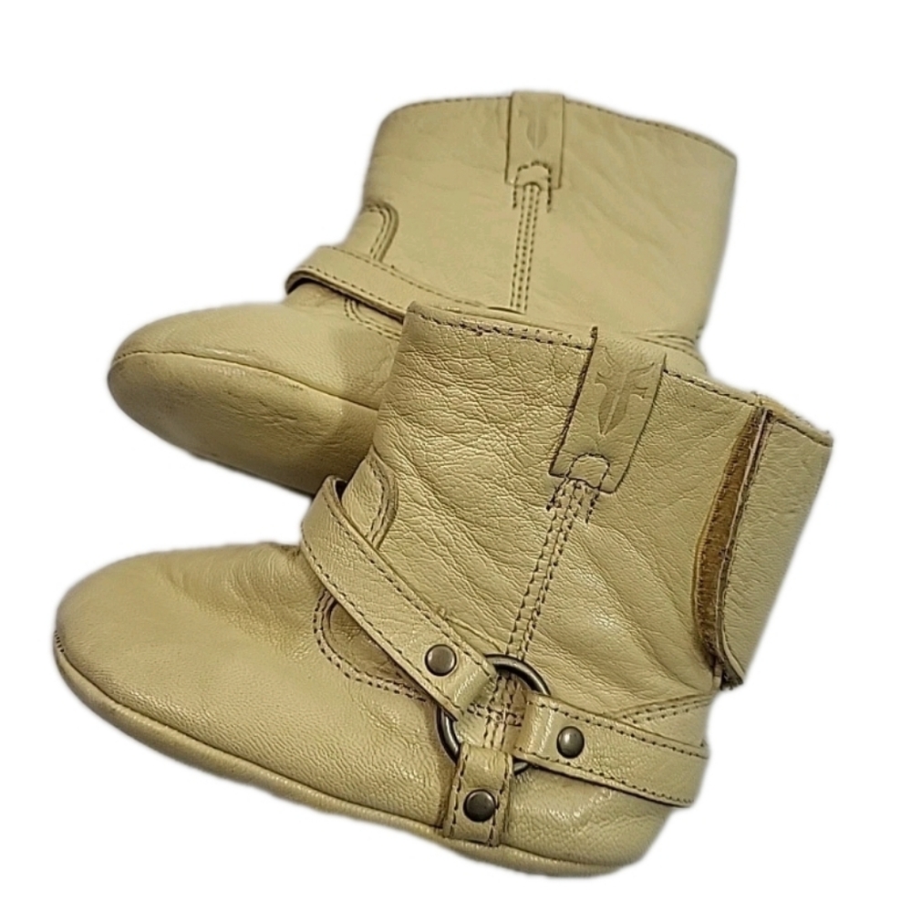 Frye Leather Crib Shoes Infant Size 3 Months Tan Harness Booties